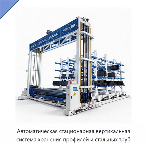 Автоматическая стационарная вертикальная система хранения профилей и стальных труб