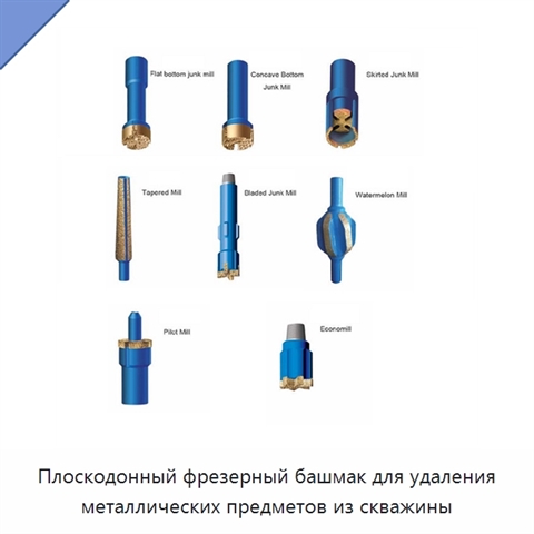 Плоскодонный фрезерный башмак для удаления металлических предметов из скважины