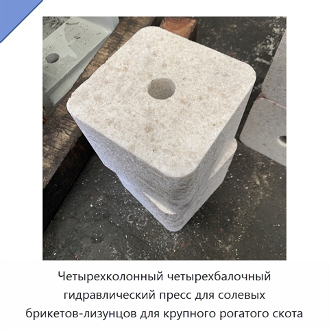 Четырехколонный четырехбалочный гидравлический пресс для солевых брикетов-лизунцов для крупного рогатого скота
