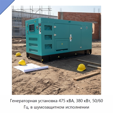 Генераторная установка 475 кВА, 380 кВт, 50/60 Гц, в шумозащитном исполнении
