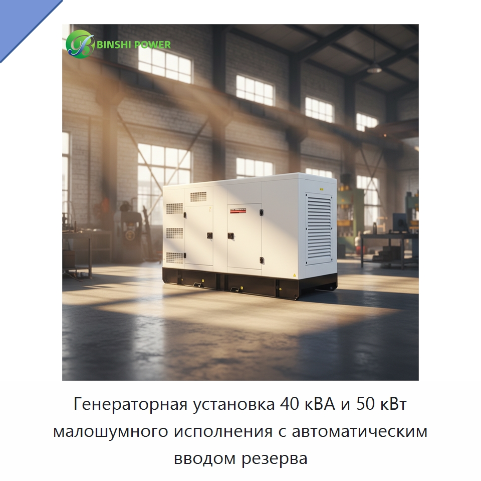 Генераторная установка 40 кВА и 50 кВт малошумного исполнения с автоматическим вводом резерва — Дизельные генераторы