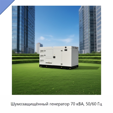 Шумозащищённый генератор 70 кВА, 50/60 Гц