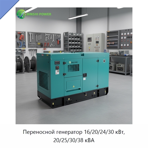 Переносной генератор 16/20/24/30 кВт, 20/25/30/38 кВА