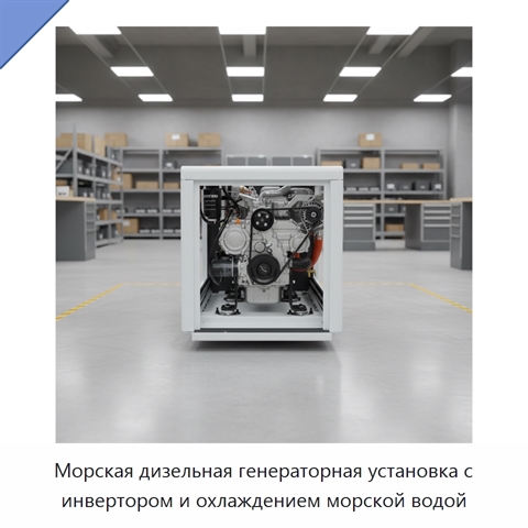 Морская дизельная генераторная установка с инвертором и охлаждением морской водой
