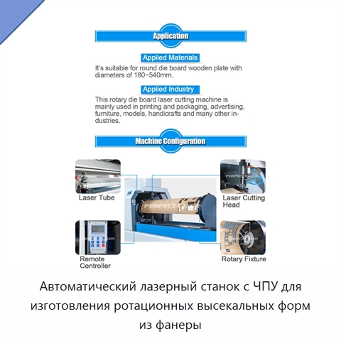 Автоматический лазерный станок с ЧПУ для изготовления ротационных высекальных форм из фанеры