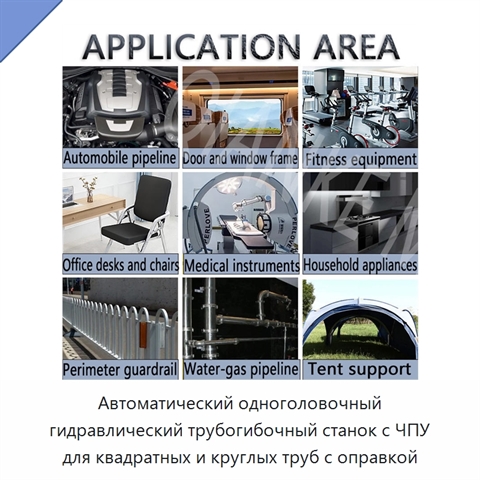 Автоматический одноголовочный гидравлический трубогибочный станок с ЧПУ для квадратных и круглых труб с оправкой
