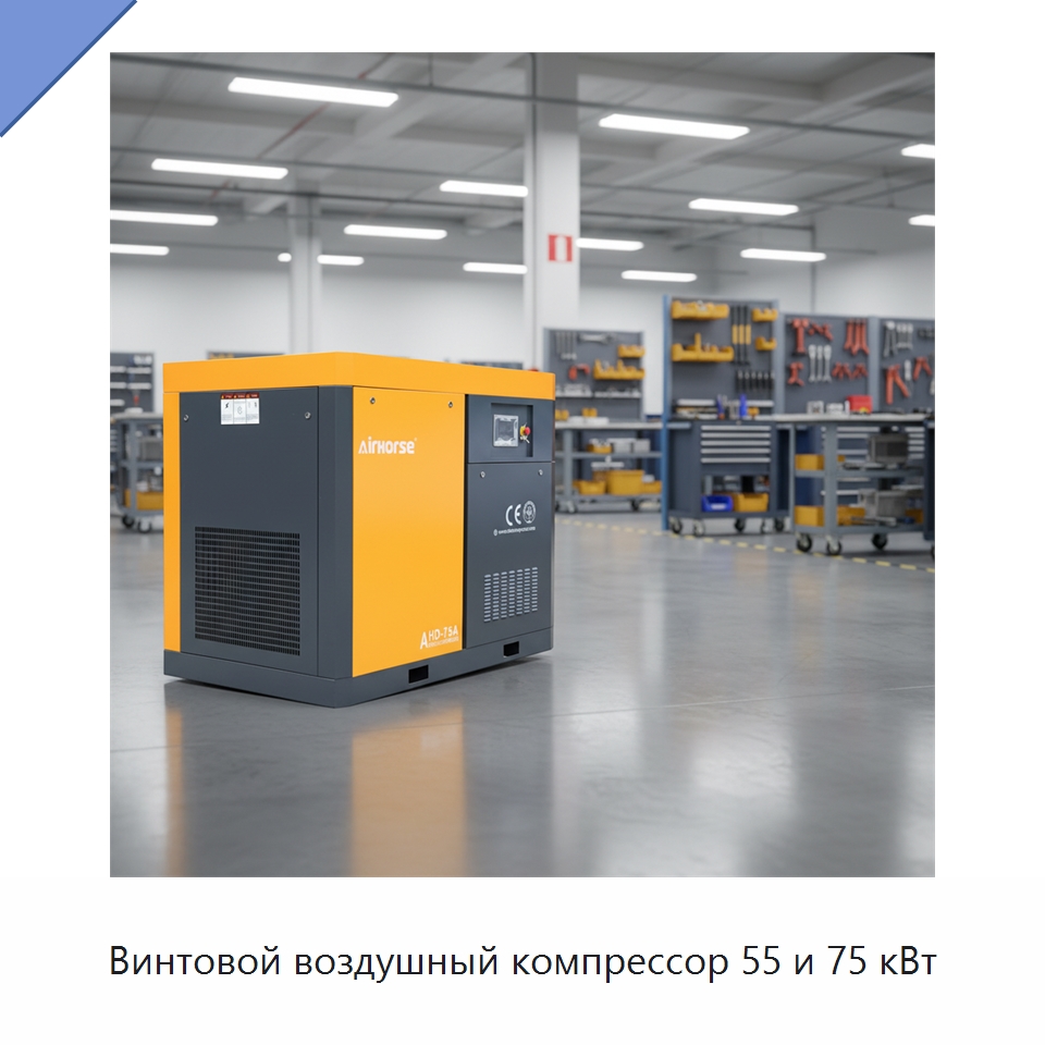 Винтовой воздушный компрессор 55 и 75 кВт — Промышленные компрессоры