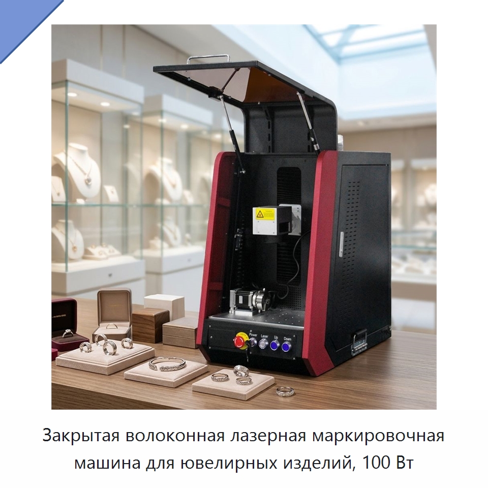 Закрытая волоконная лазерная маркировочная машина для ювелирных изделий, 100 Вт — Лазерные маркировочные станки