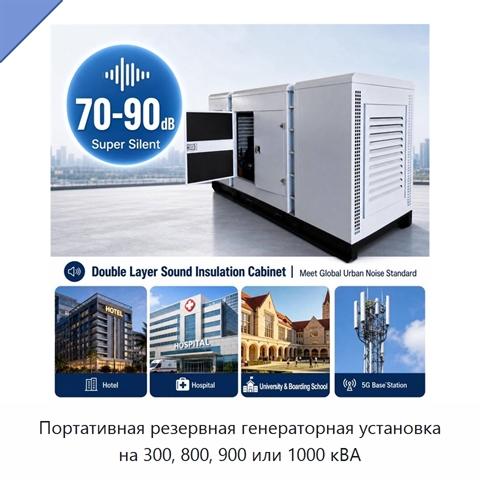 Портативная резервная генераторная установка на 300, 800, 900 или 1000 кВА