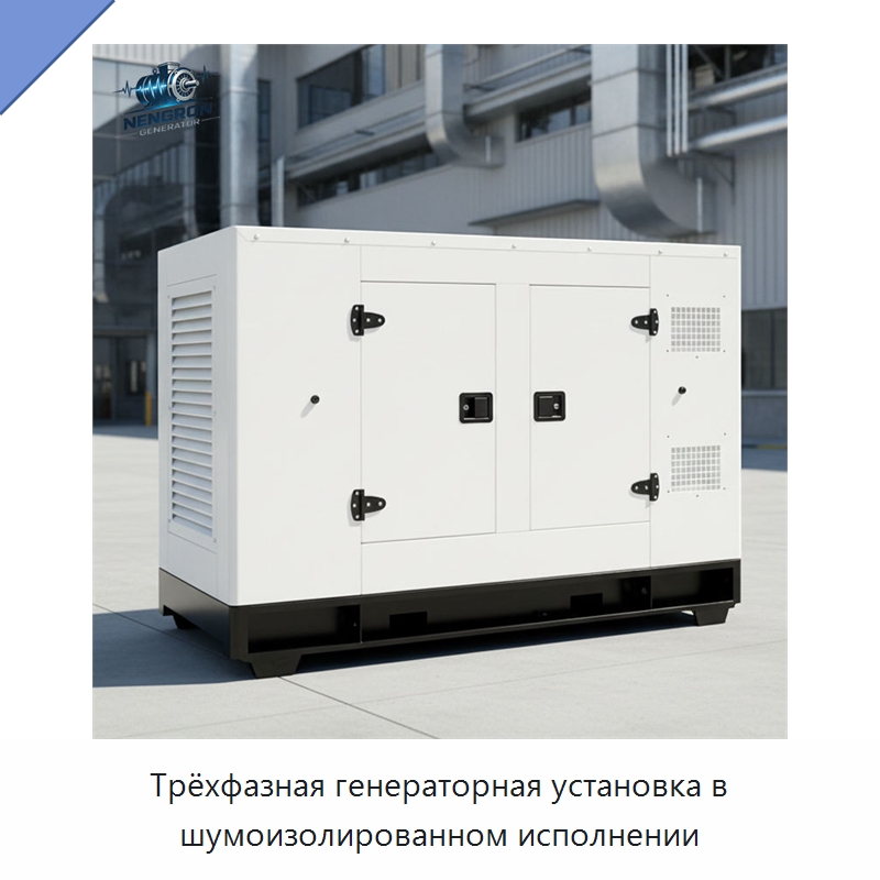 Трёхфазная генераторная установка в шумоизолированном исполнении — Дизельные генераторы
