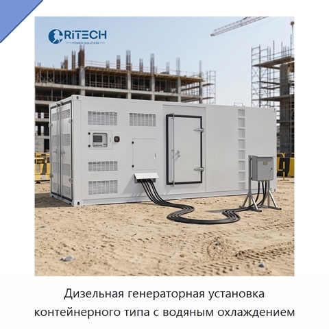 Дизельная генераторная установка контейнерного типа с водяным охлаждением