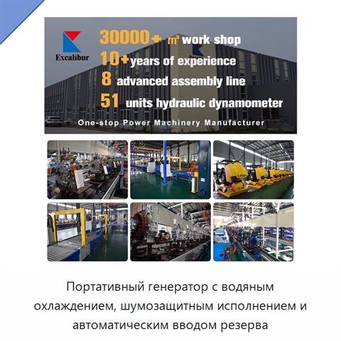 Портативный генератор с водяным охлаждением, шумозащитным исполнением и автоматическим вводом резерва