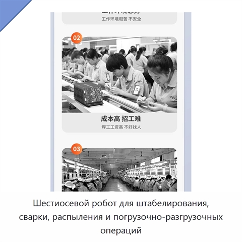 Шестиосевой робот для штабелирования, сварки, распыления и погрузочно-разгрузочных операций