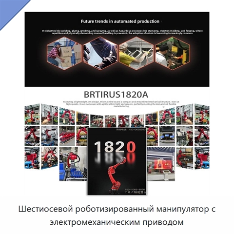 Шестиосевой роботизированный манипулятор с электромеханическим приводом