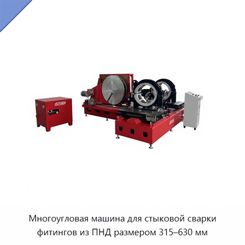 Многоугловая машина для стыковой сварки фитингов из ПНД размером 315–630 мм