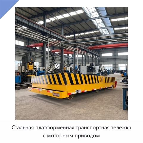 Стальная платформенная транспортная тележка с моторным приводом