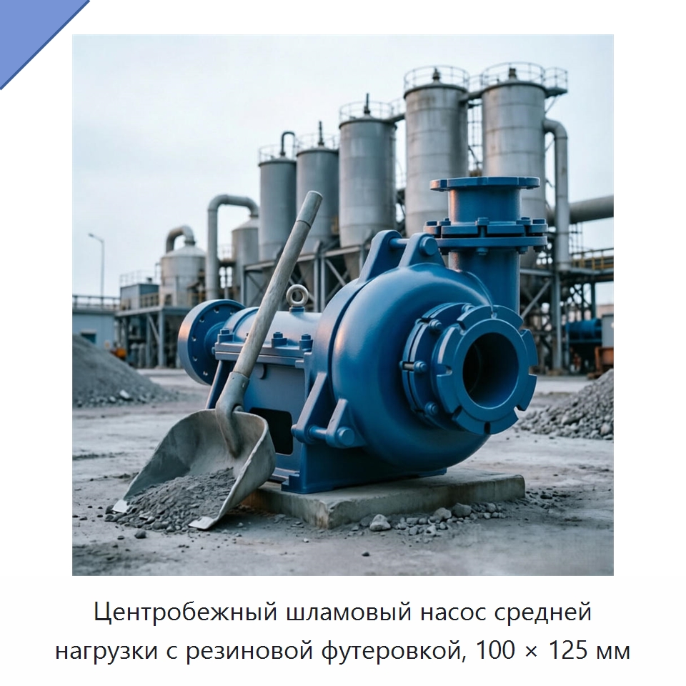 Центробежный шламовый насос средней нагрузки с резиновой футеровкой, 100 × 125 мм — Насосы