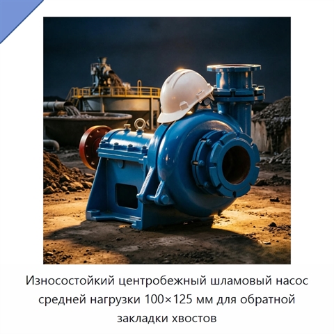 Износостойкий центробежный шламовый насос средней нагрузки 100×125 мм для обратной закладки хвостов