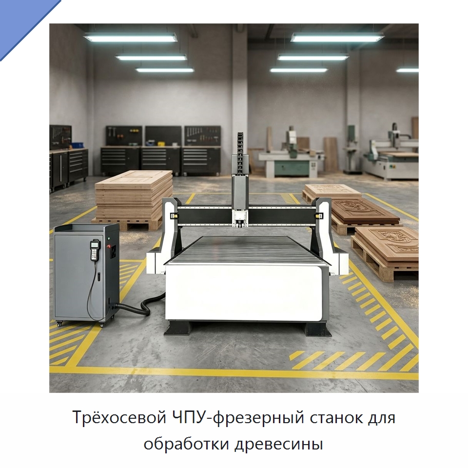Трёхосевой ЧПУ-фрезерный станок для обработки древесины — Фрезерные станки по дереву