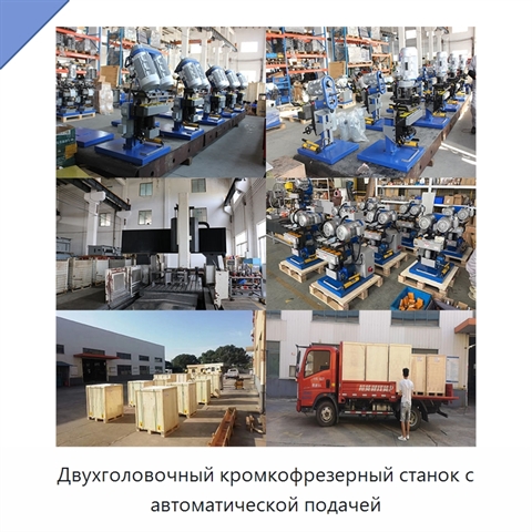 Двухголовочный кромкофрезерный станок с автоматической подачей
