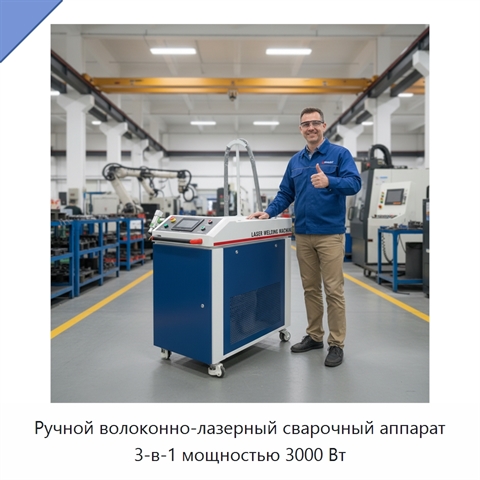 Ручной волоконно-лазерный сварочный аппарат 3-в-1 мощностью 3000 Вт
