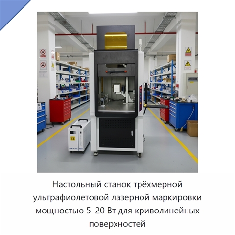Настольный станок трёхмерной ультрафиолетовой лазерной маркировки мощностью 5–20 Вт для криволинейных поверхностей