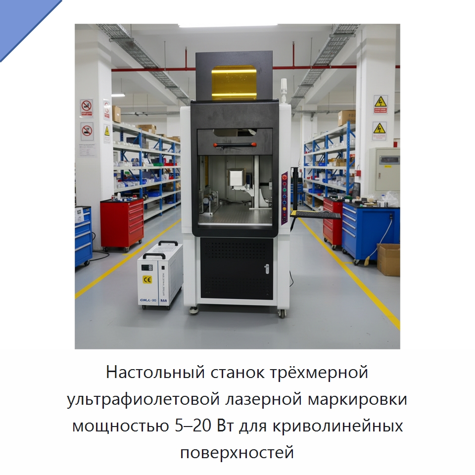 Настольный станок трёхмерной ультрафиолетовой лазерной маркировки мощностью 5–20 Вт для криволинейных поверхностей — Лазерные маркировочные станки