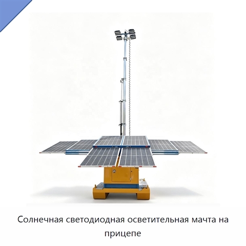 Солнечная светодиодная осветительная мачта на прицепе
