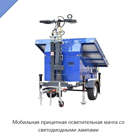Мобильная прицепная осветительная мачта со светодиодными лампами