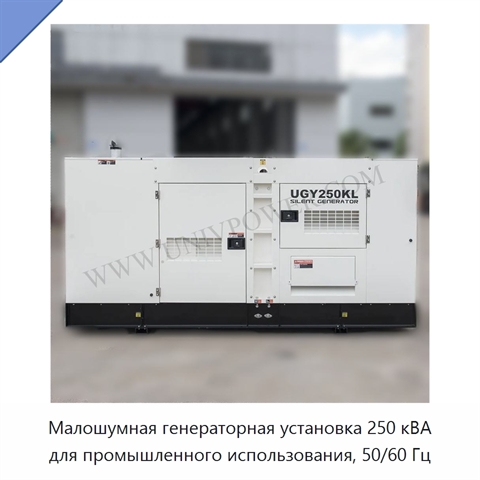 Малошумная генераторная установка 250 кВА для промышленного использования, 50/60 Гц