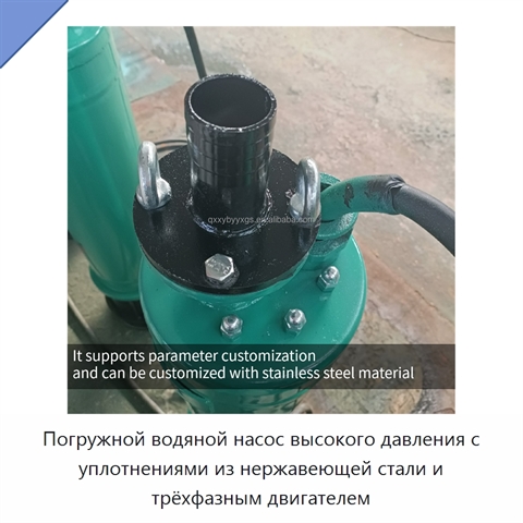 Погружной водяной насос высокого давления с уплотнениями из нержавеющей стали и трёхфазным двигателем