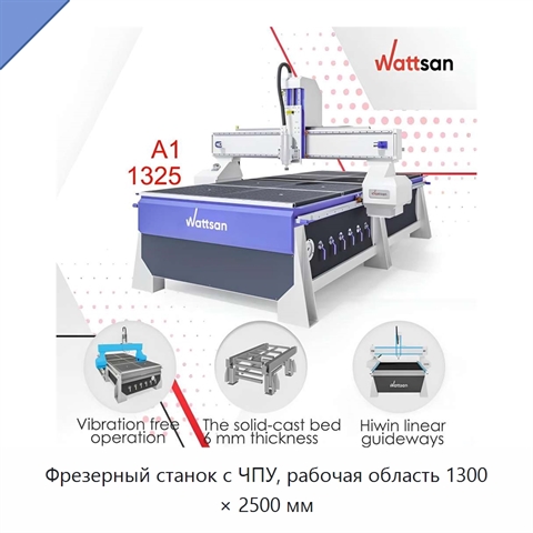 Фрезерный станок с ЧПУ, рабочая область 1300 × 2500 мм