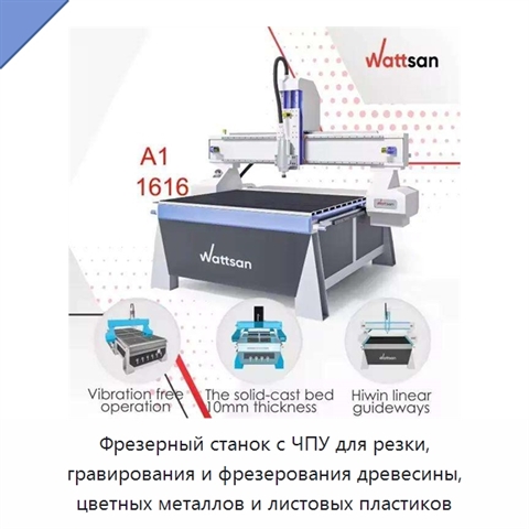 Фрезерный станок с ЧПУ для резки, гравирования и фрезерования древесины, цветных металлов и листовых пластиков