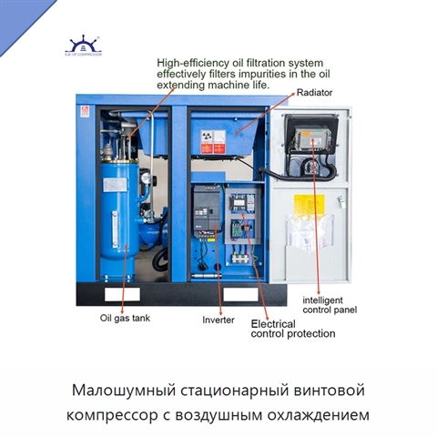 Малошумный стационарный винтовой компрессор с воздушным охлаждением