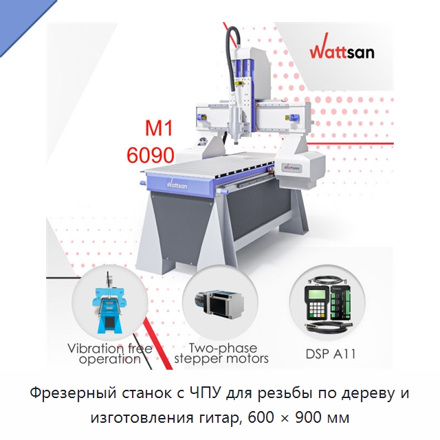 Фрезерный станок с ЧПУ для резьбы по дереву и изготовления гитар, 600 × 900 мм — Фрезерные станки по дереву