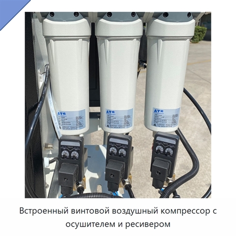 Встроенный винтовой воздушный компрессор с осушителем и ресивером
