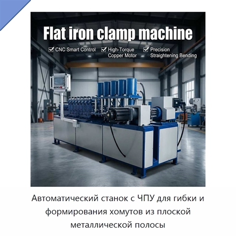 Автоматический станок с ЧПУ для гибки и формирования хомутов из плоской металлической полосы