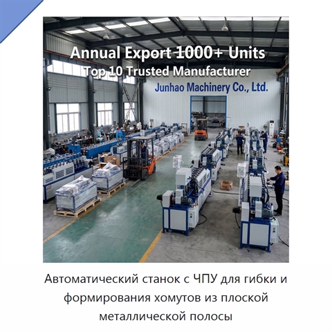 Автоматический станок с ЧПУ для гибки и формирования хомутов из плоской металлической полосы