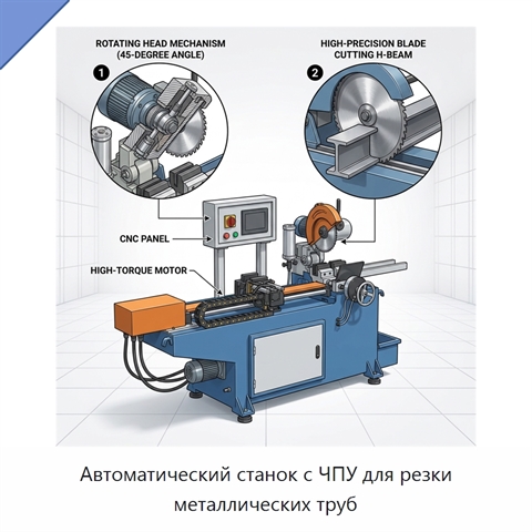 Автоматический станок с ЧПУ для резки металлических труб
