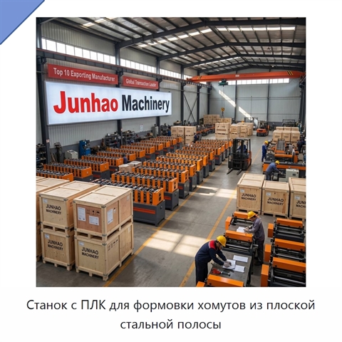 Станок с ПЛК для формовки хомутов из плоской стальной полосы