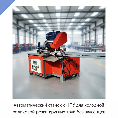 Автоматический станок с ЧПУ для холодной роликовой резки круглых труб без заусенцев