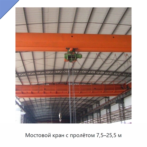 Мостовой кран с пролётом 7,5–25,5 м