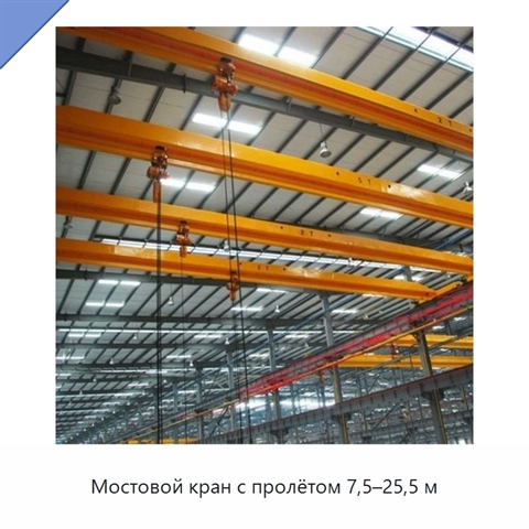Мостовой кран с пролётом 7,5–25,5 м