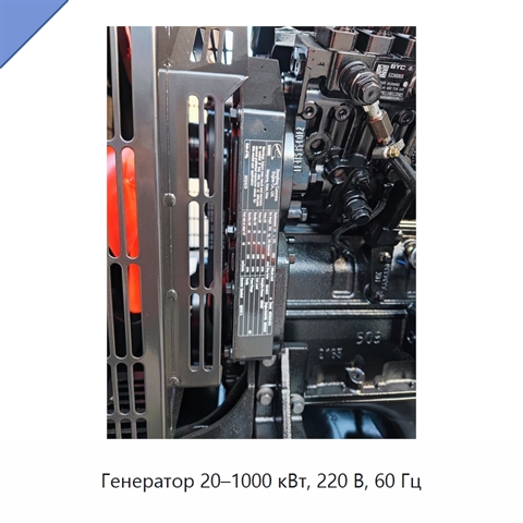 Генератор 20–1000 кВт, 220 В, 60 Гц