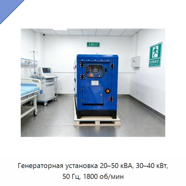 Генераторная установка 20–50 кВА, 30–40 кВт, 50 Гц, 1800 об/мин — Дизельные генераторы