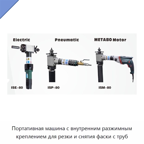 Портативная машина с внутренним разжимным креплением для резки и снятия фаски с труб