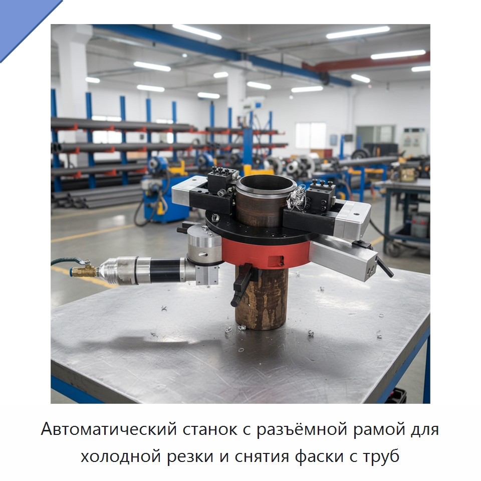 Автоматический станок с разъёмной рамой для холодной резки и снятия фаски с труб — Станки для обработки труб