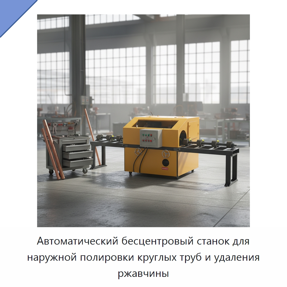 Автоматический бесцентровый станок для наружной полировки круглых труб и удаления ржавчины — Полировальные станки по металлу