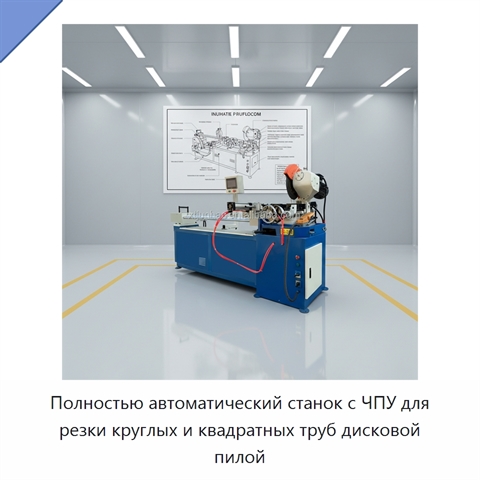 Полностью автоматический станок с ЧПУ для резки круглых и квадратных труб дисковой пилой