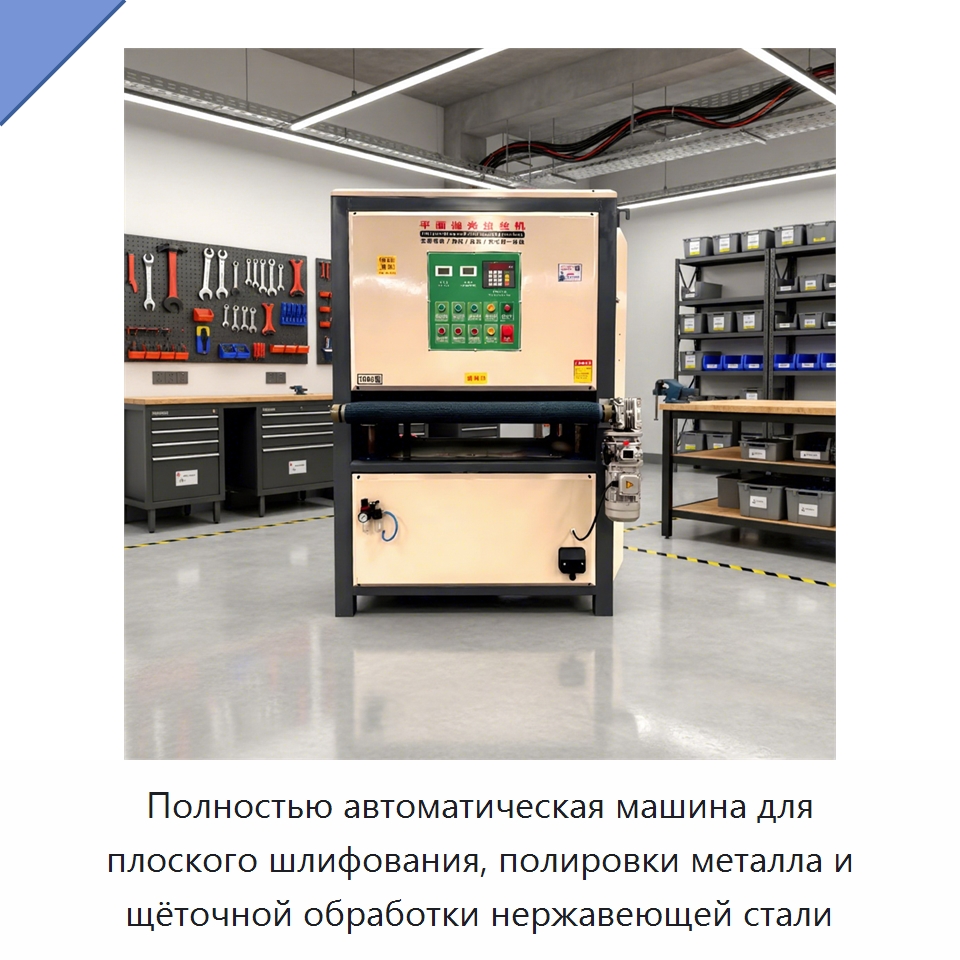 Полностью автоматическая машина для плоского шлифования, полировки металла и щёточной обработки нержавеющей стали — Полировальные станки по металлу